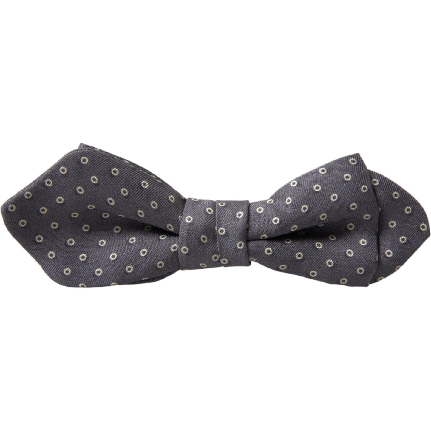 Dolce & Gabbana Elegant Silk Gray Polka Dot Bow Tie Dolce & Gabbana Dark Slate Gray