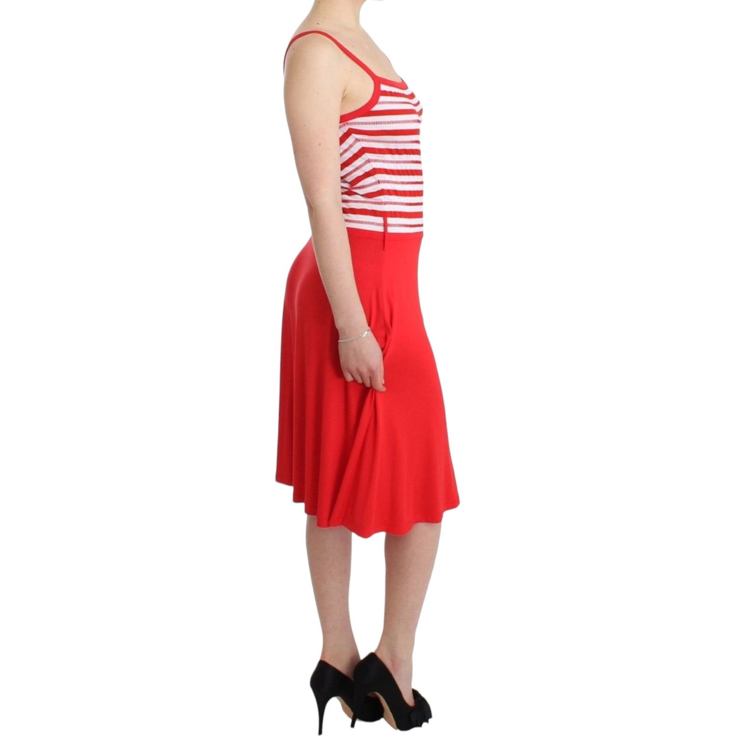 Roccobarocco Chic Audrey Jersey Line Knee-Length Dress Roccobarocco Firebrick