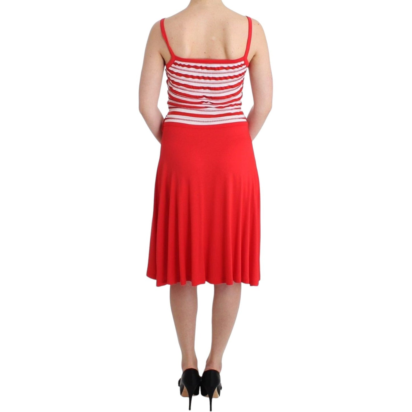 Roccobarocco Chic Audrey Jersey Line Knee-Length Dress Roccobarocco Firebrick