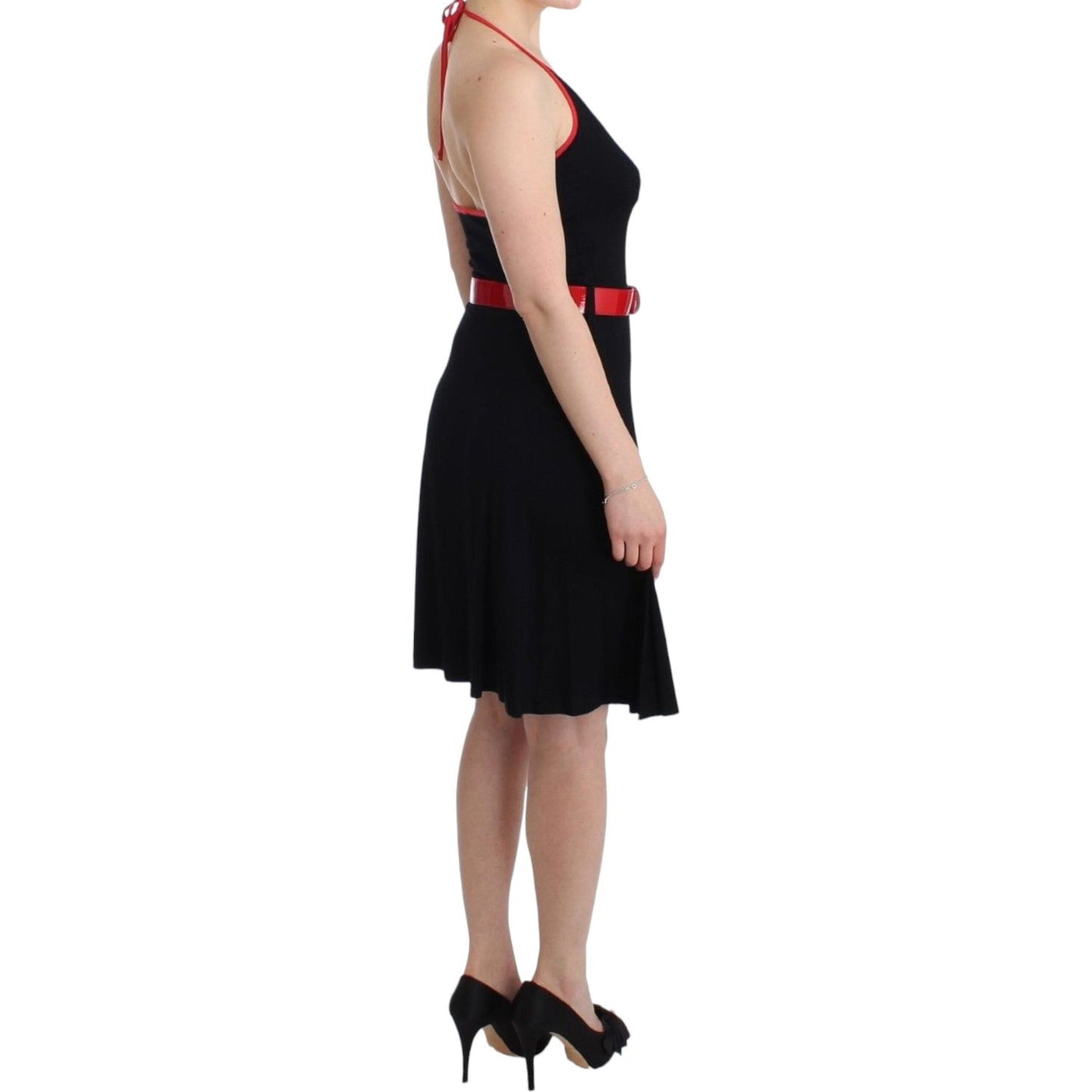 Roccobarocco Elegant Black Palladio Knee-Length Dress Dresses Roccobarocco Black