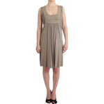 Roccobarocco Studded Sheath Knee-Length Dress in Beige Roccobarocco Rosy Brown