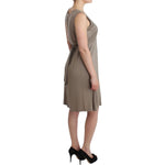 Roccobarocco Studded Sheath Knee-Length Dress in Beige Roccobarocco Dim Gray