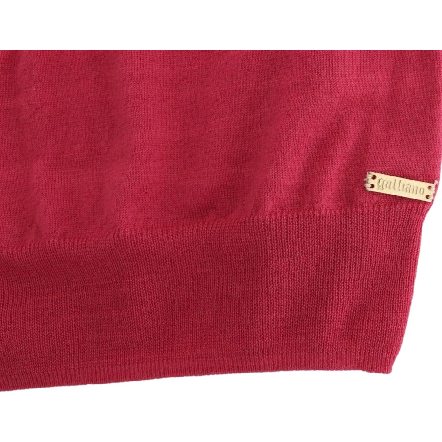 John Galliano Elegant Pink Sleeveless Wool Knit Top John Galliano Brown