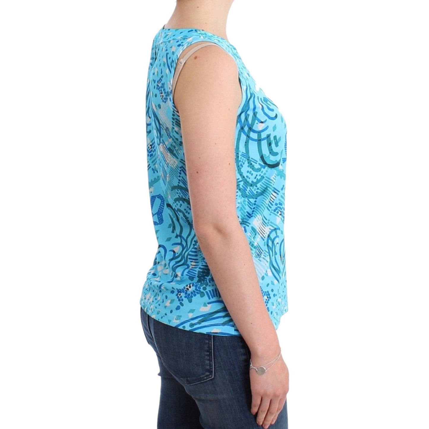 John Galliano Elegant Sleeveless Silk-Detailed Top John Galliano Gray
