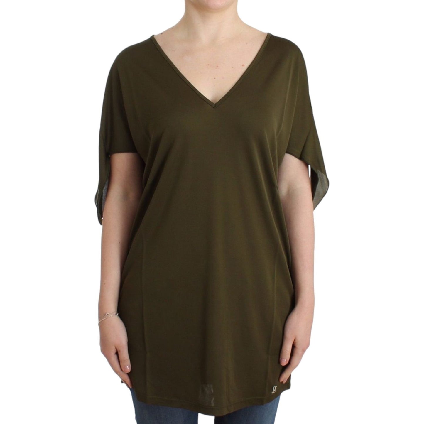 John Galliano Emerald Elegance Rayon Blouse John Galliano Dark Slate Gray