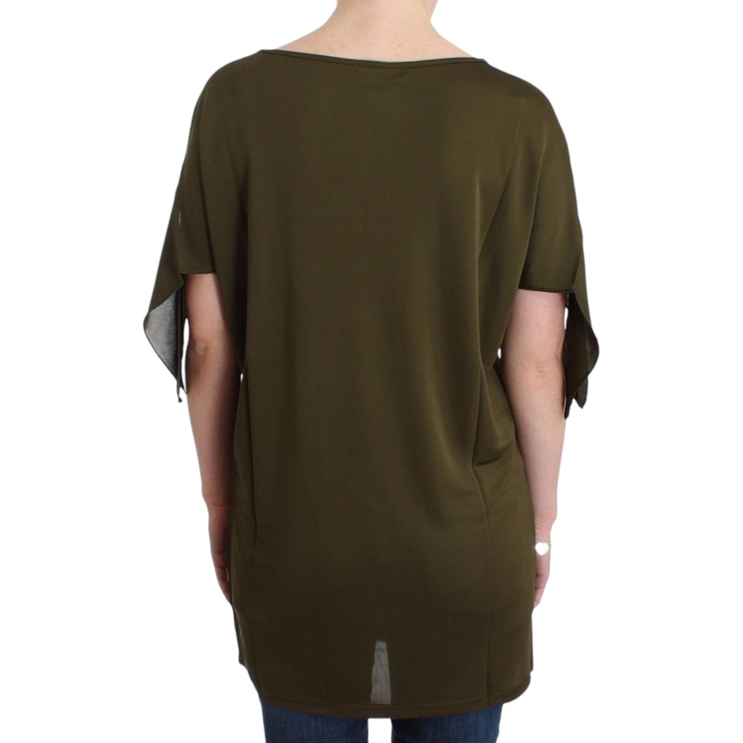 John Galliano Emerald Elegance Rayon Blouse John Galliano Dark Slate Gray