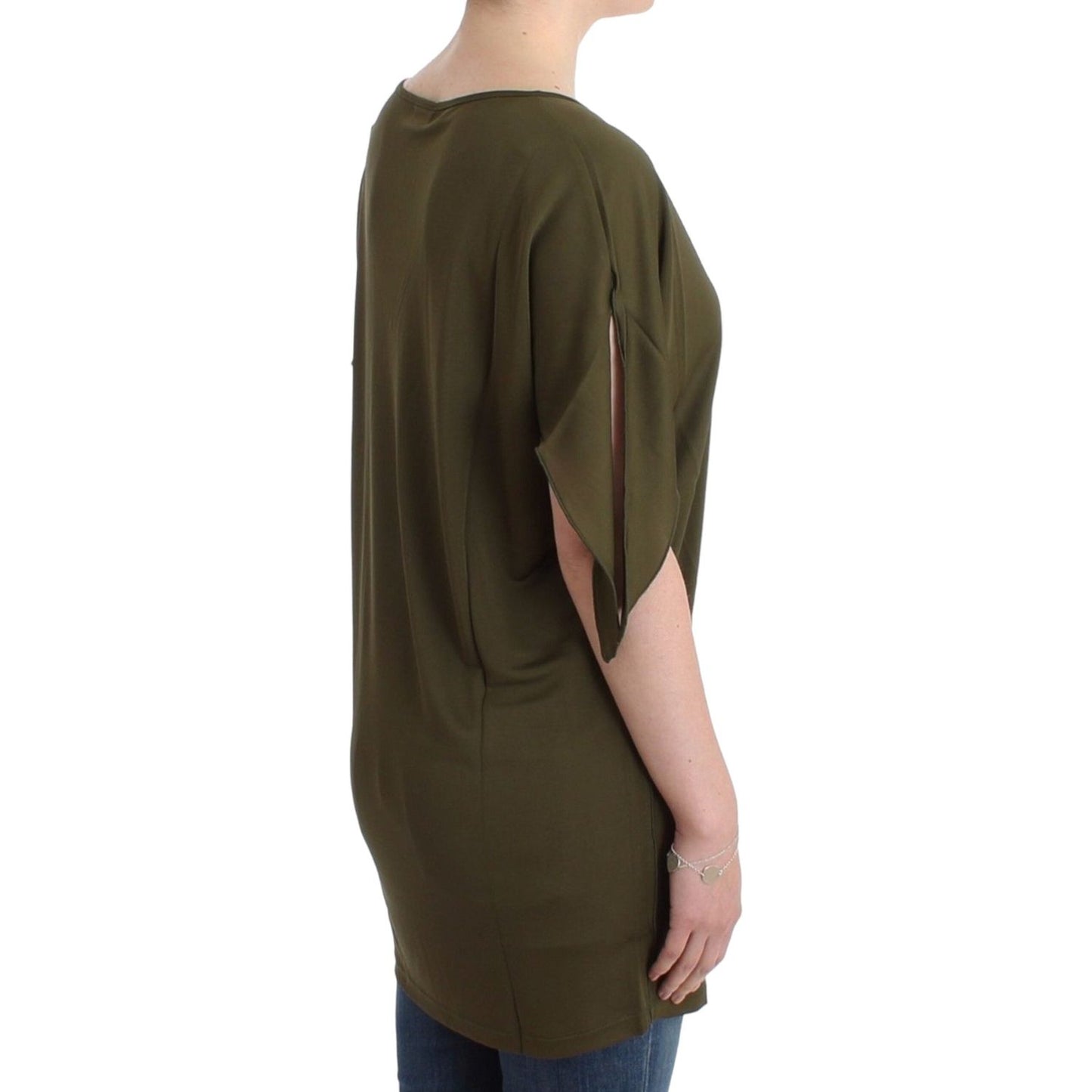 John Galliano Emerald Elegance Rayon Blouse John Galliano Dark Slate Gray