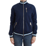 John Galliano Chic Blue Zip Cardigan with Logo Detail John Galliano Dark Slate Gray