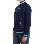 John Galliano Chic Blue Zip Cardigan with Logo Detail John Galliano Dark Slate Gray