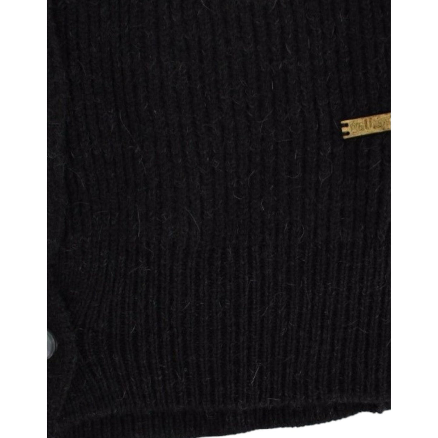 John Galliano Chic Transparent Back Woolen Cardigan John Galliano Black