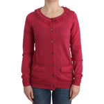 John Galliano Ruffle Detail Wool Cardigan in Pink John Galliano Brown