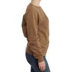 John Galliano Chic Brown Crewneck Cotton Sweater John Galliano Sienna