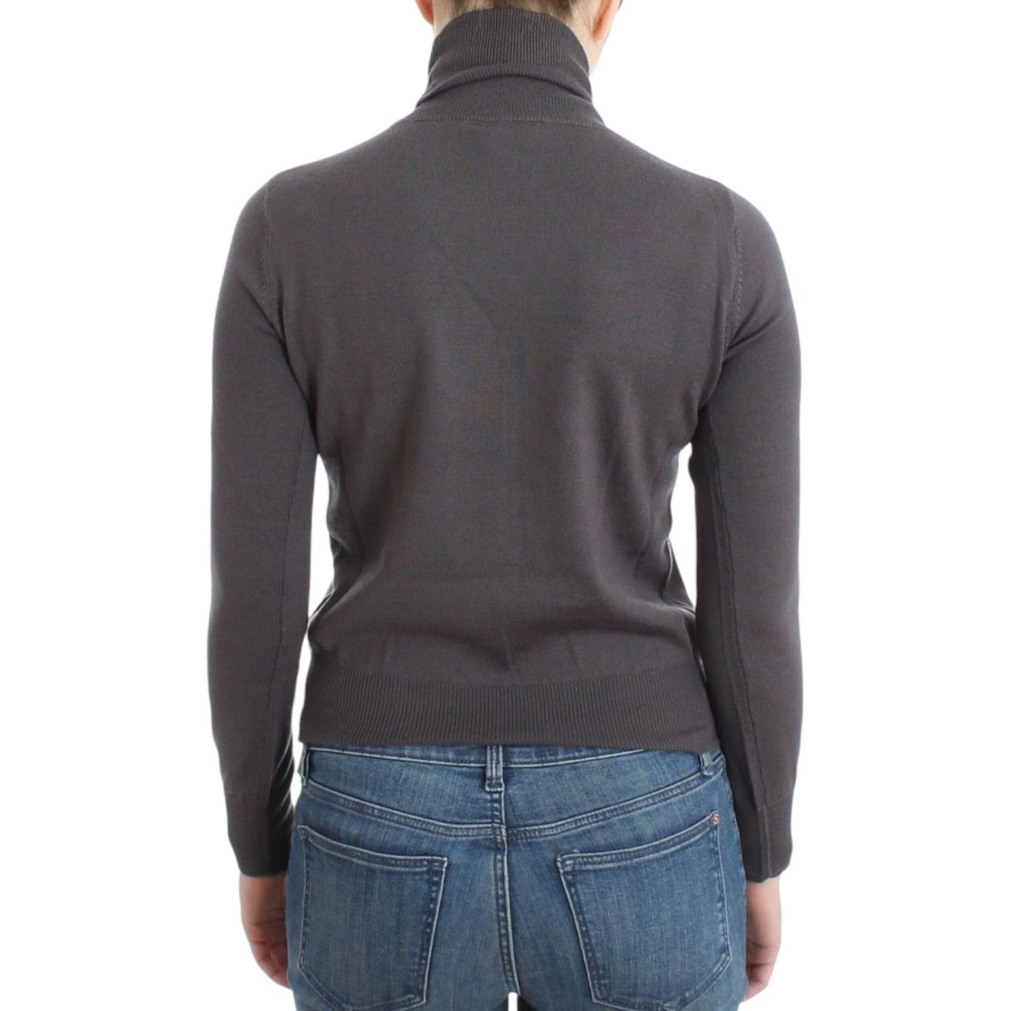 John Galliano Elegant Virgin Wool Turtleneck Sweater John Galliano Dark Slate Gray