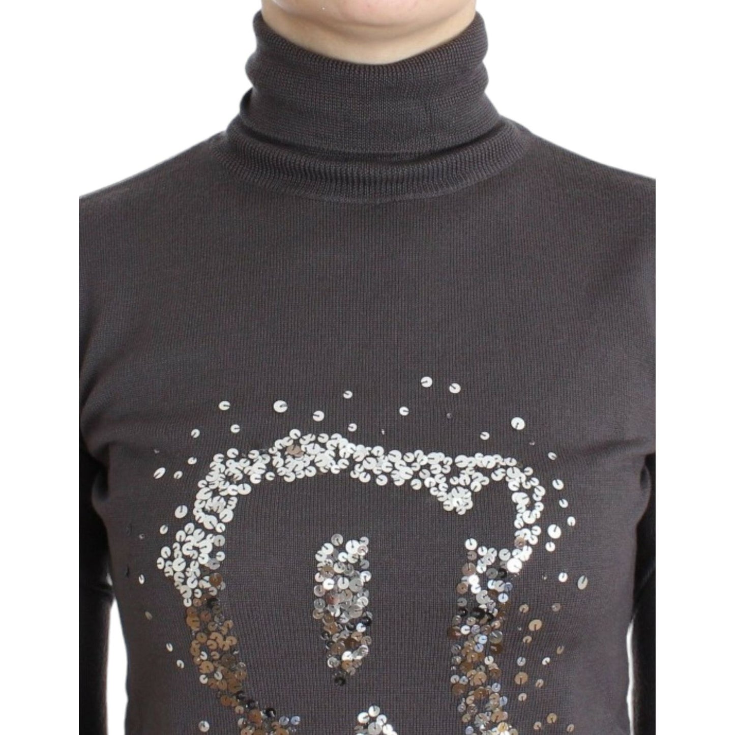 John Galliano Elegant Virgin Wool Turtleneck Sweater John Galliano Dark Slate Gray