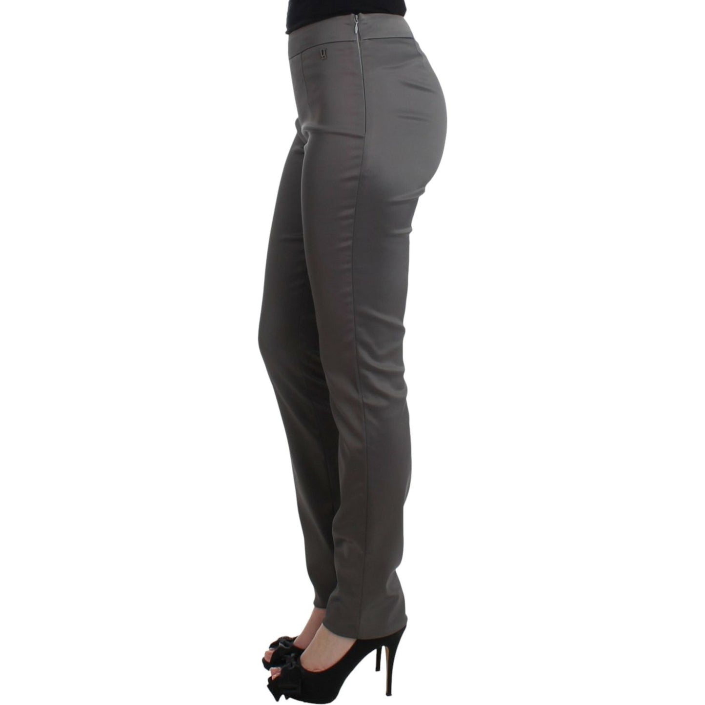 John Galliano Chic Gray Slim-Fit Designer Pants John Galliano Dark Slate Gray