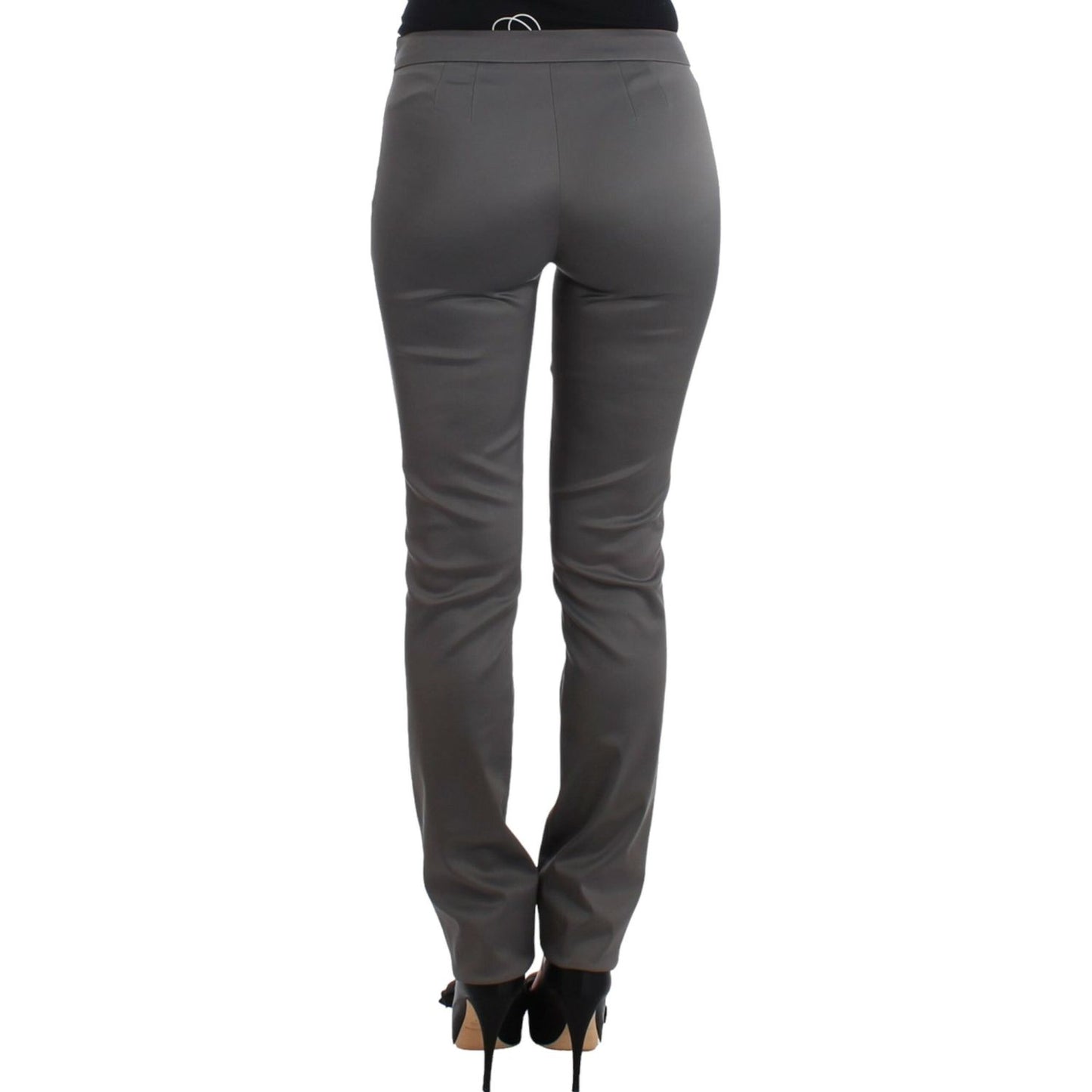 John Galliano Chic Gray Slim-Fit Designer Pants John Galliano Dark Slate Gray
