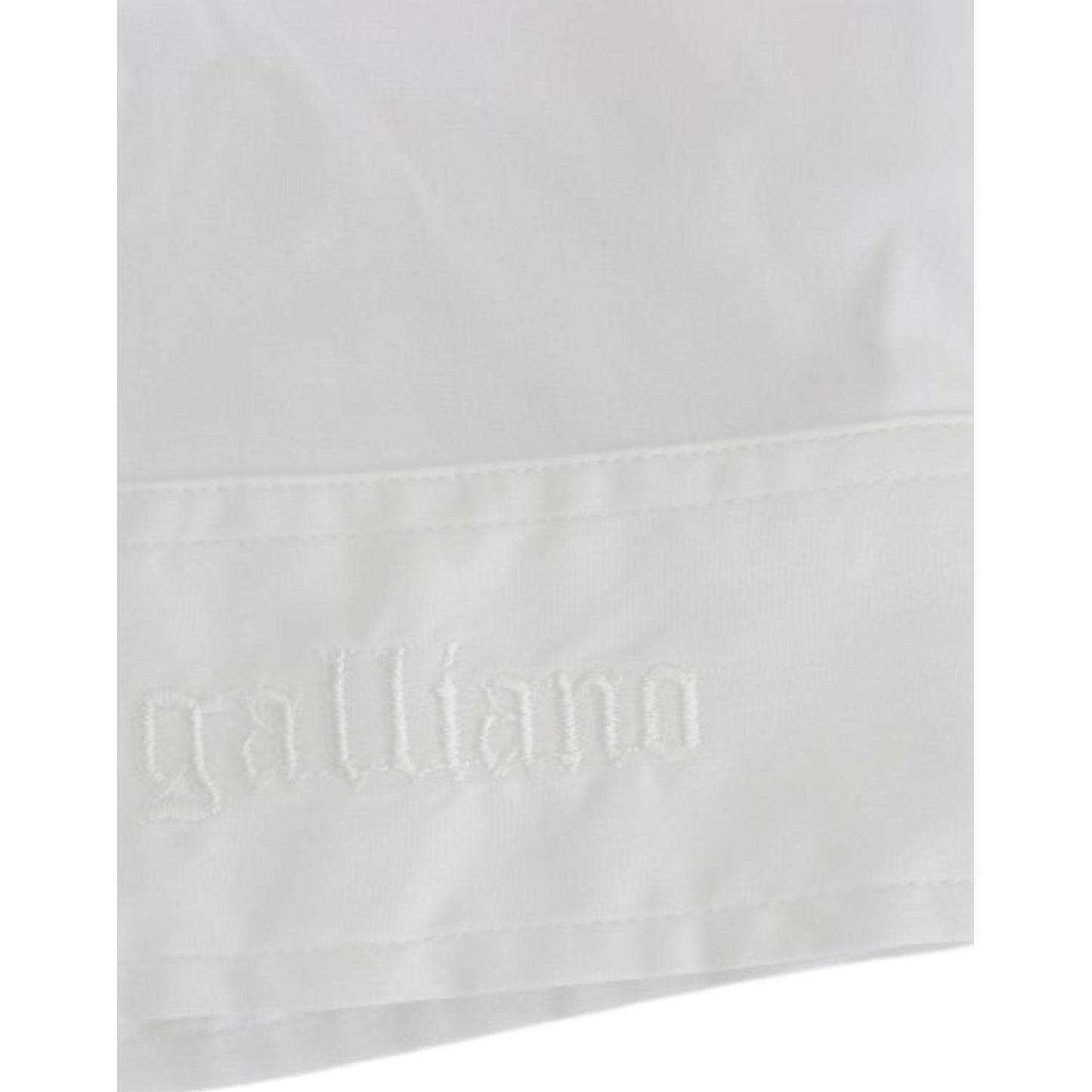 John Galliano Chic White Cotton Blend Shortsleeve Blouse John Galliano Light Gray