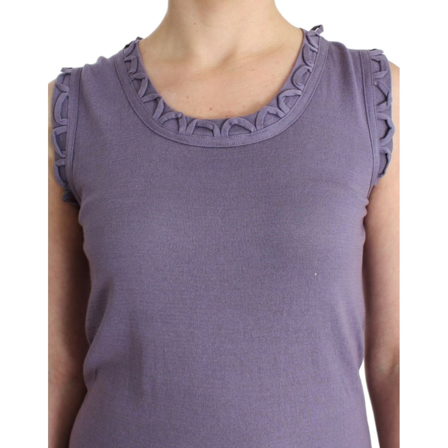 John Galliano Elegant Purple Knee-Length Cotton Dress John Galliano Dim Gray