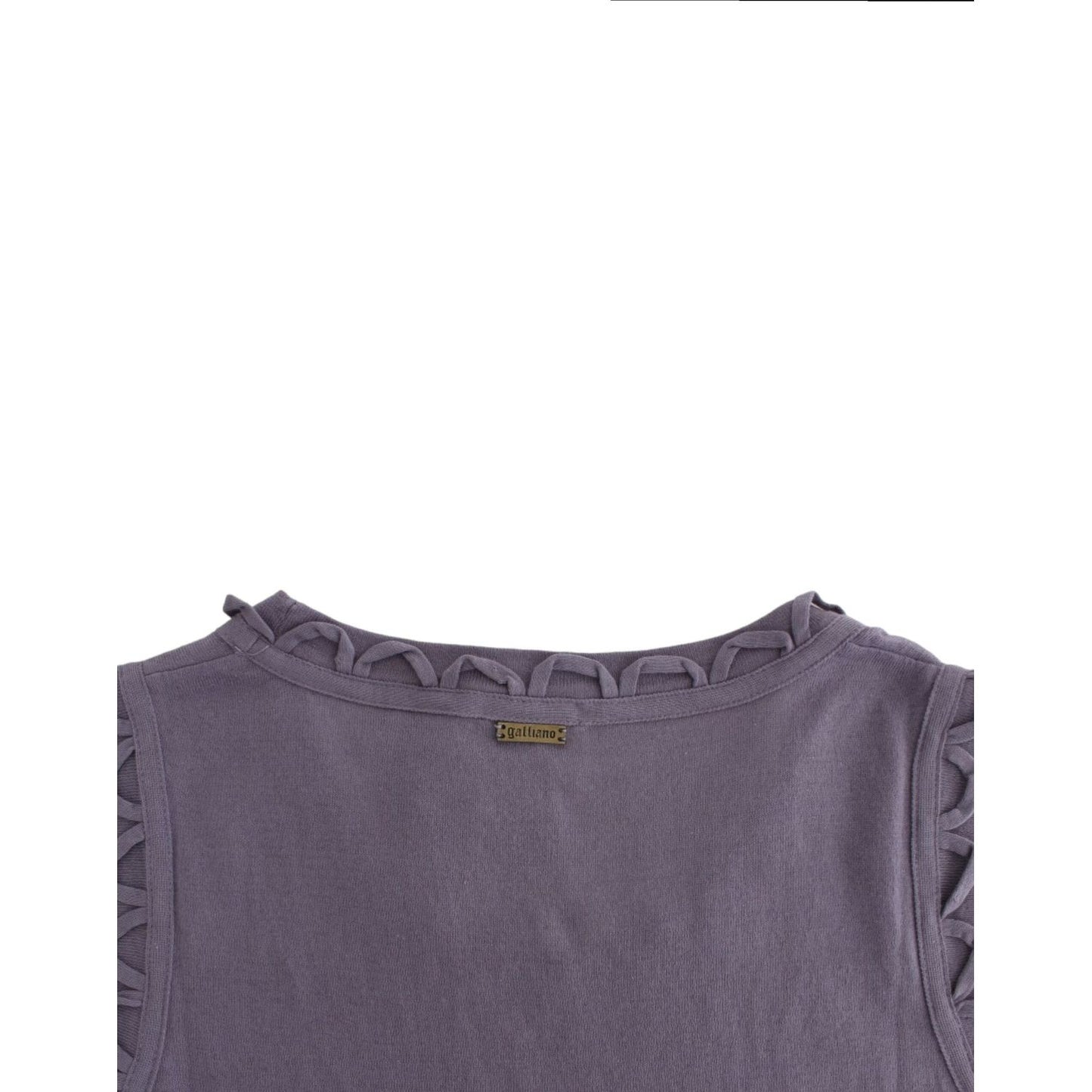 John Galliano Elegant Purple Knee-Length Cotton Dress John Galliano Dim Gray