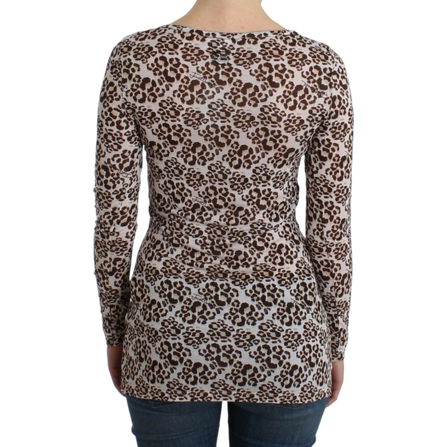 Cavalli Elegant Floral Lace Longsleeve Top Cavalli Dark Slate Gray