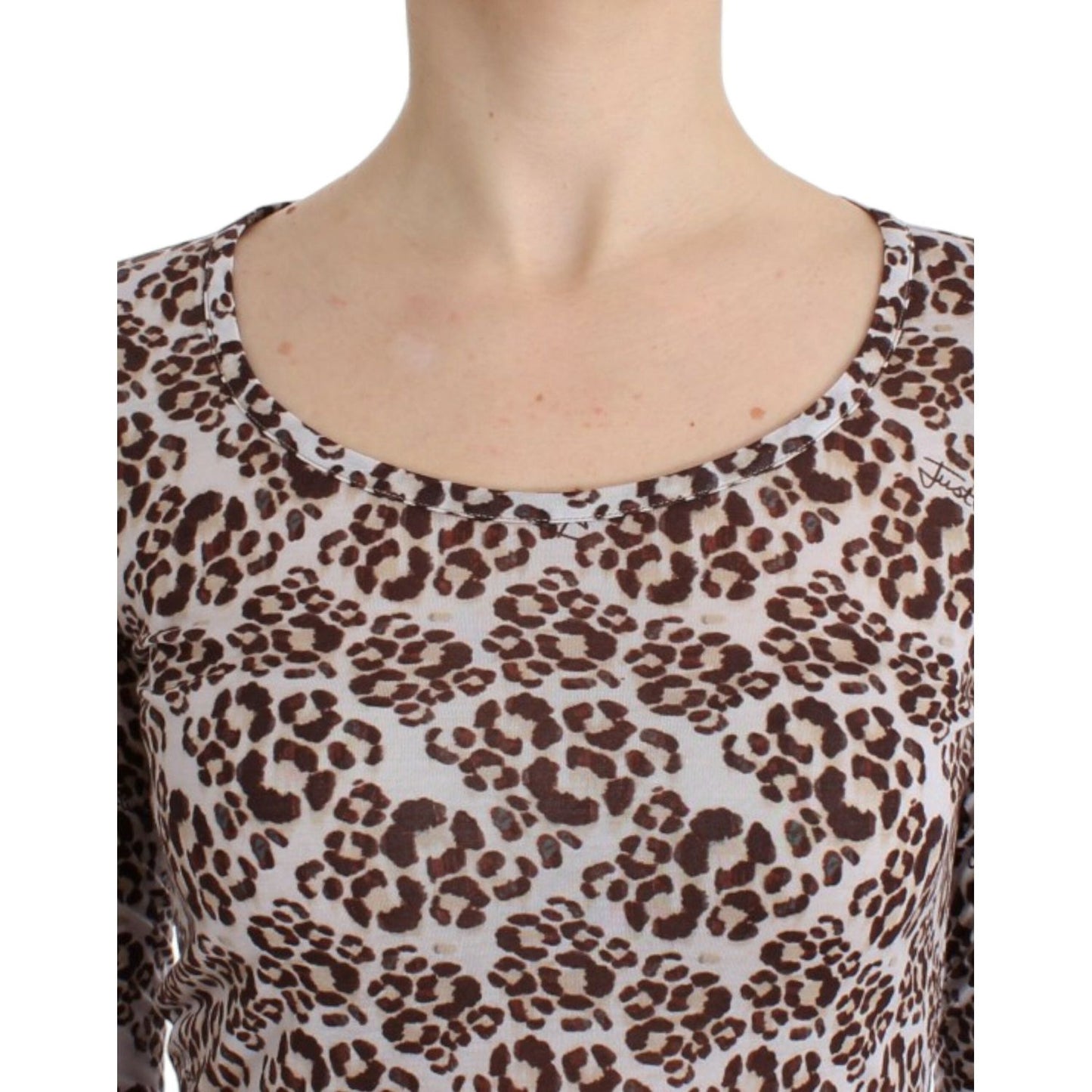 Cavalli Elegant Floral Lace Longsleeve Top Cavalli Rosy Brown