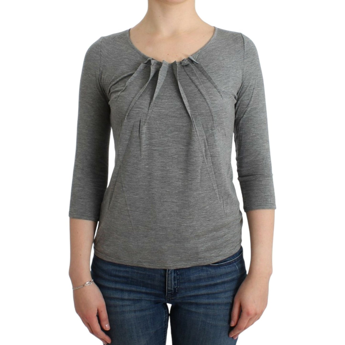 Cavalli Elegant Gray Cashmere-Blend Jumper Cavalli Dim Gray