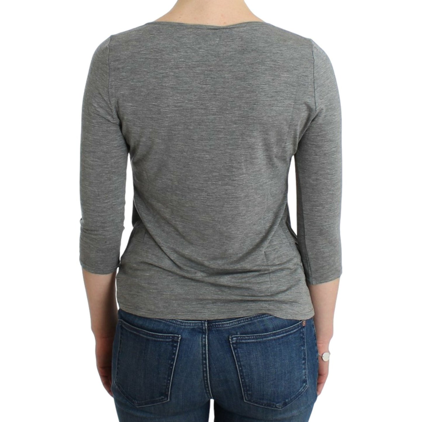 Cavalli Elegant Gray Cashmere-Blend Jumper Cavalli Dim Gray
