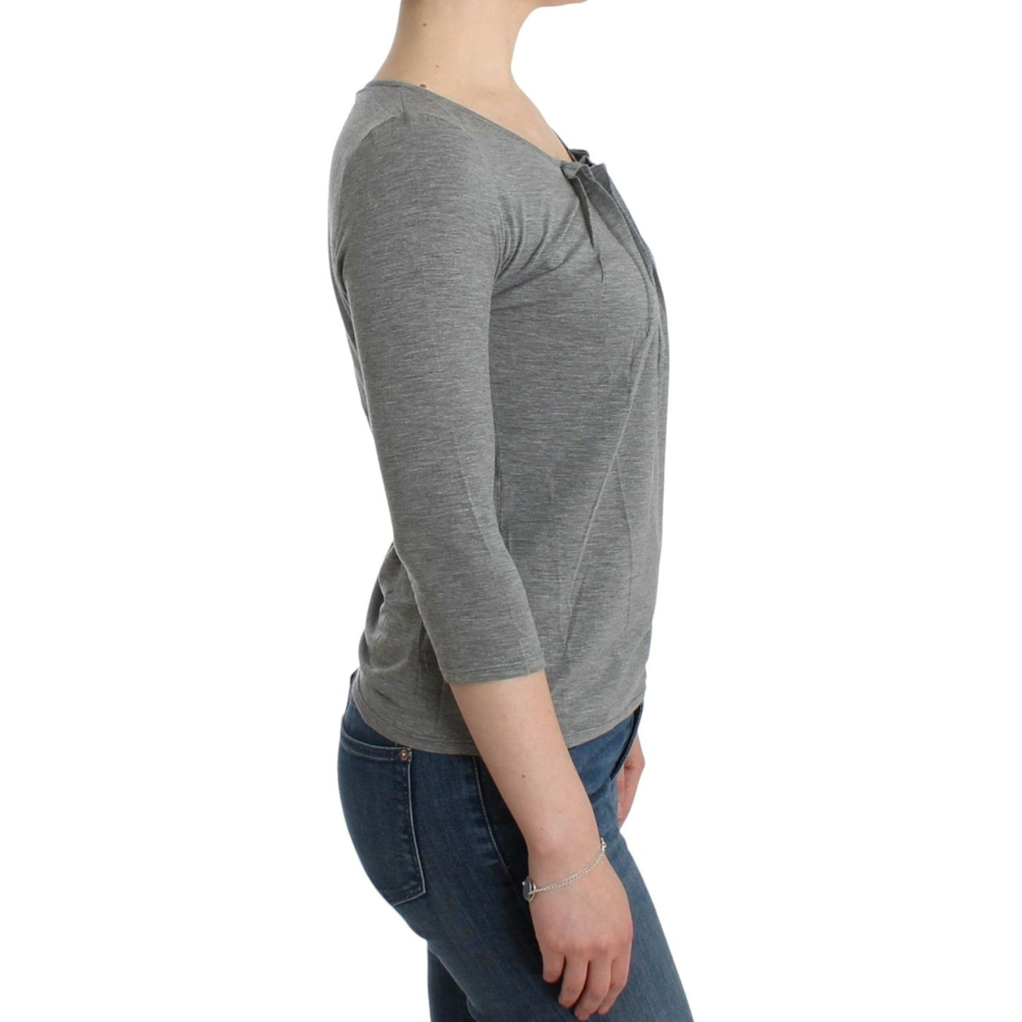 Cavalli Elegant Gray Cashmere-Blend Jumper Cavalli Dim Gray