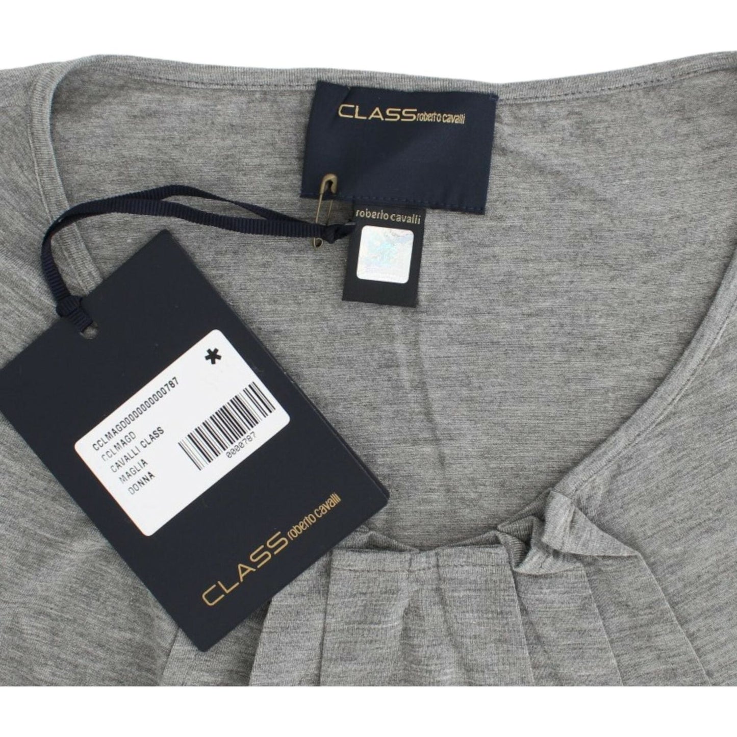 Cavalli Elegant Gray Cashmere-Blend Jumper Cavalli Light Slate Gray
