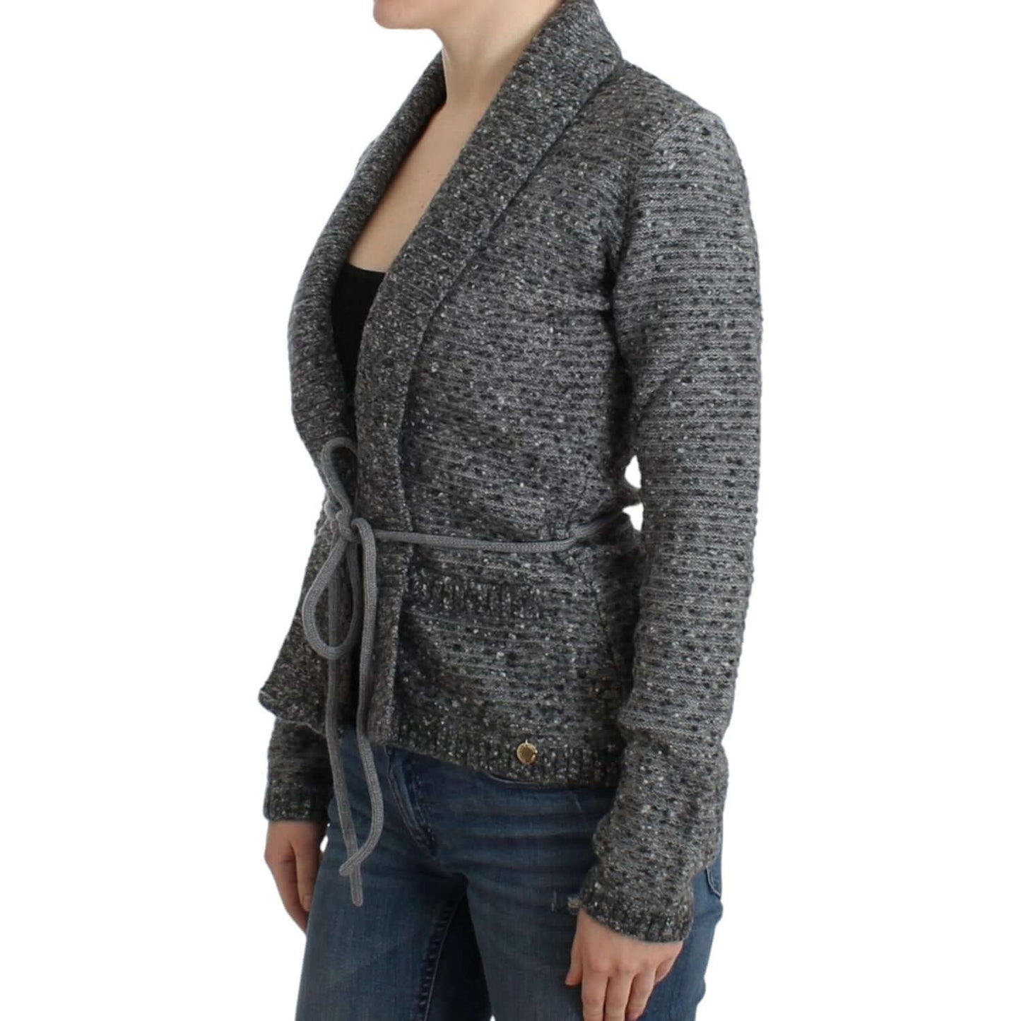 Cavalli Elegant Gray Wool Blend Cardigan