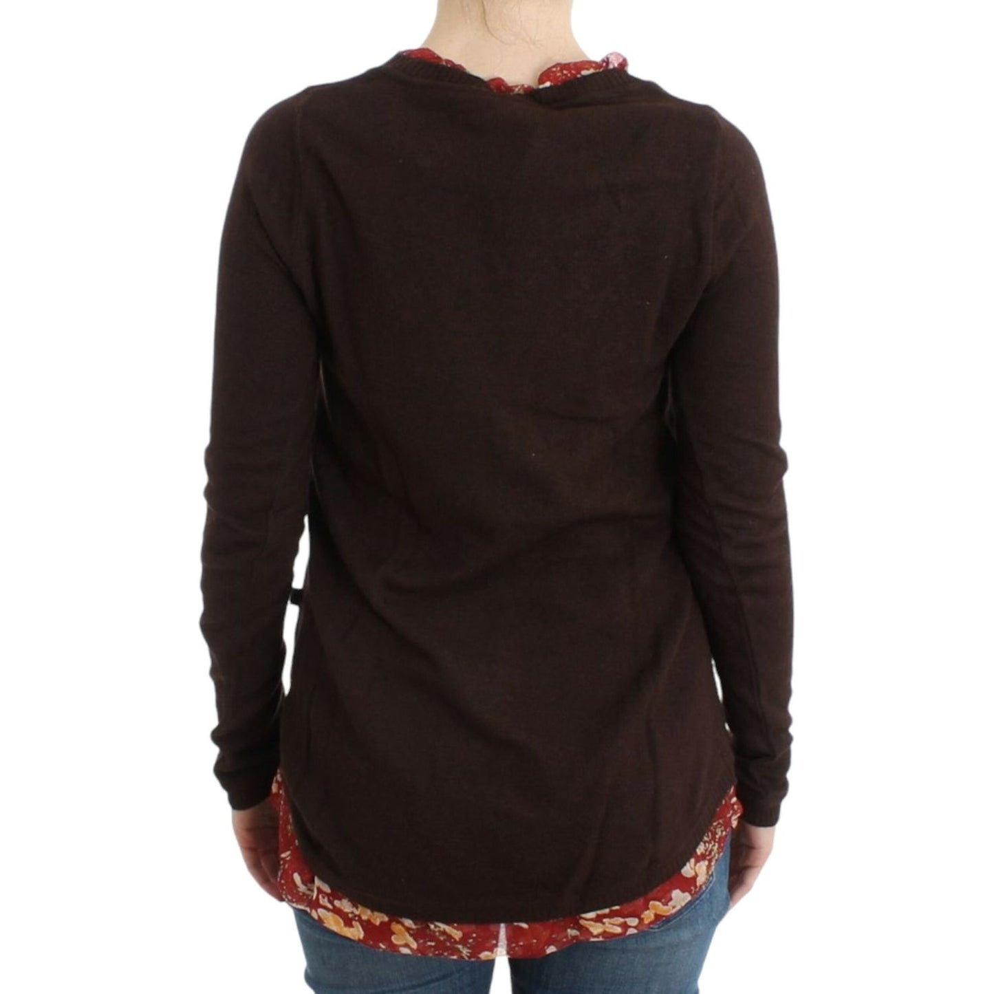 Cavalli Chic Crewneck Silk-Appliqué Sweater Cavalli Black