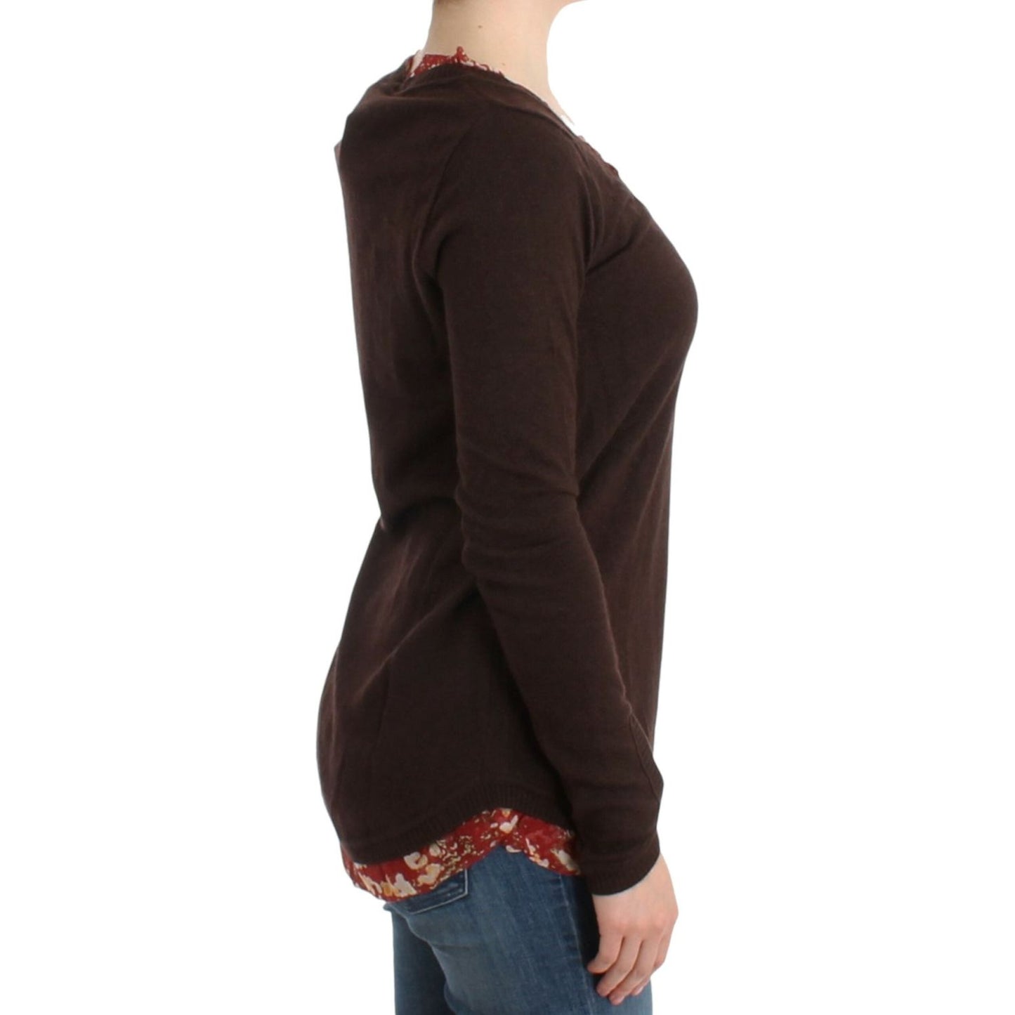 Cavalli Chic Crewneck Silk-Appliqué Sweater Cavalli Dark Slate Gray