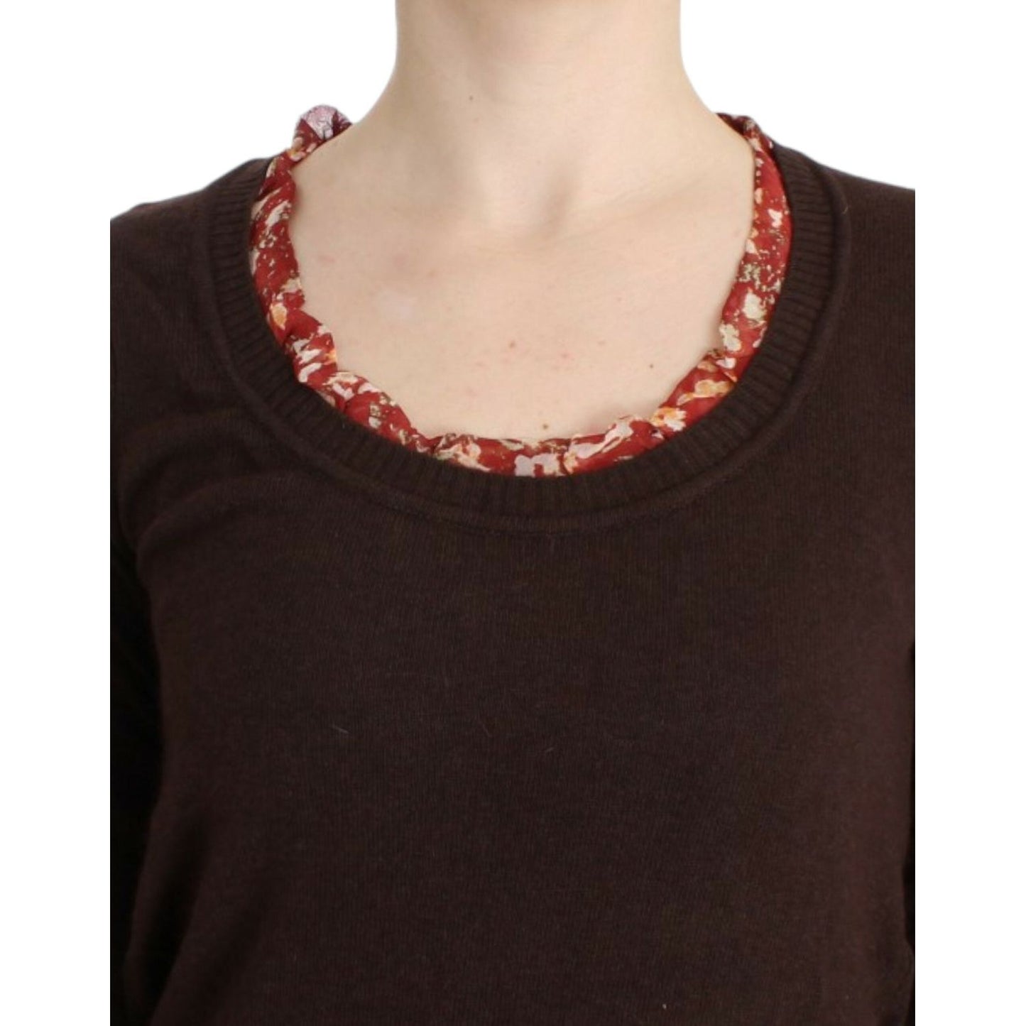 Cavalli Chic Crewneck Silk-Appliqué Sweater Cavalli Tan