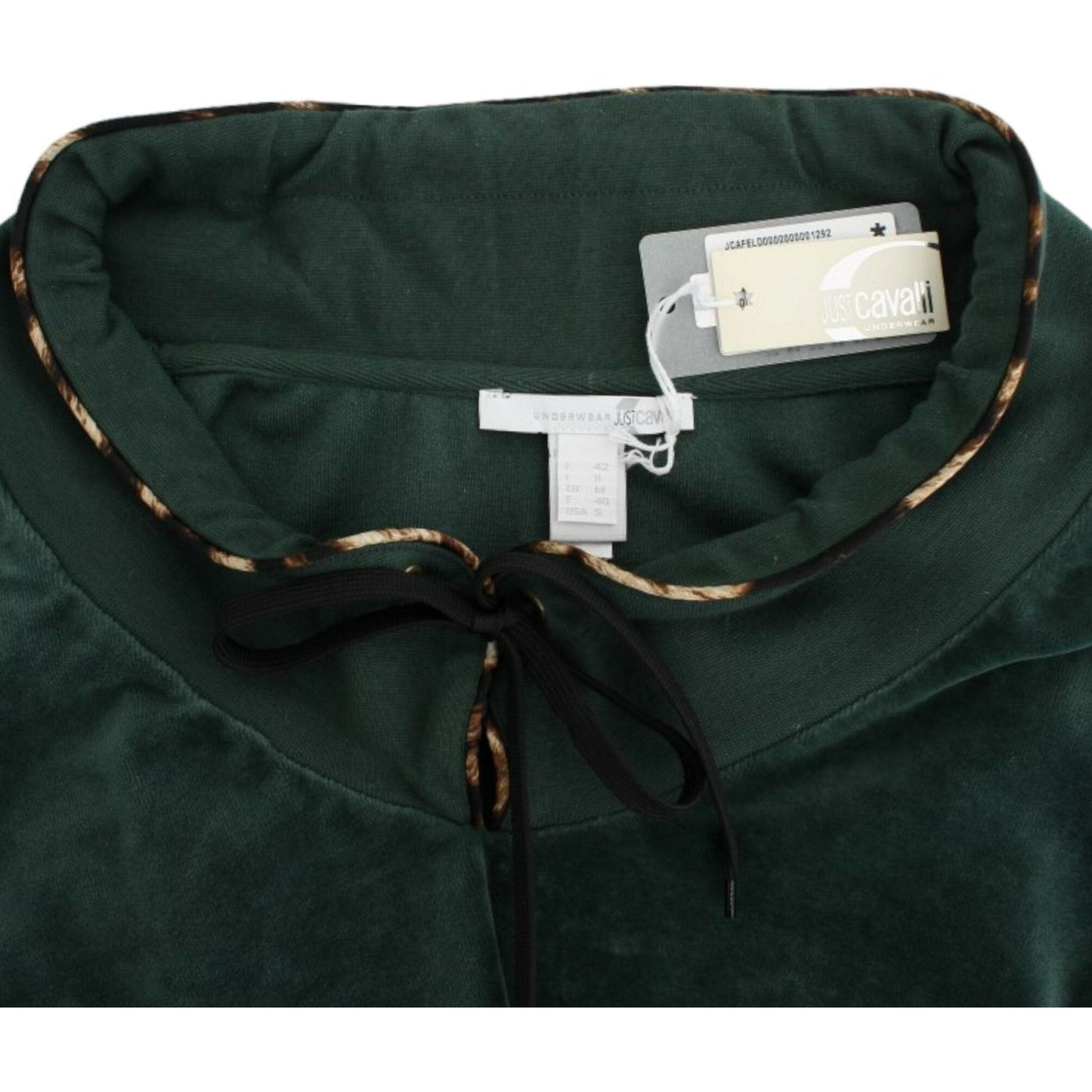 Cavalli Elegant Green Mock Sweater with Rhinestone Detail Cavalli Black