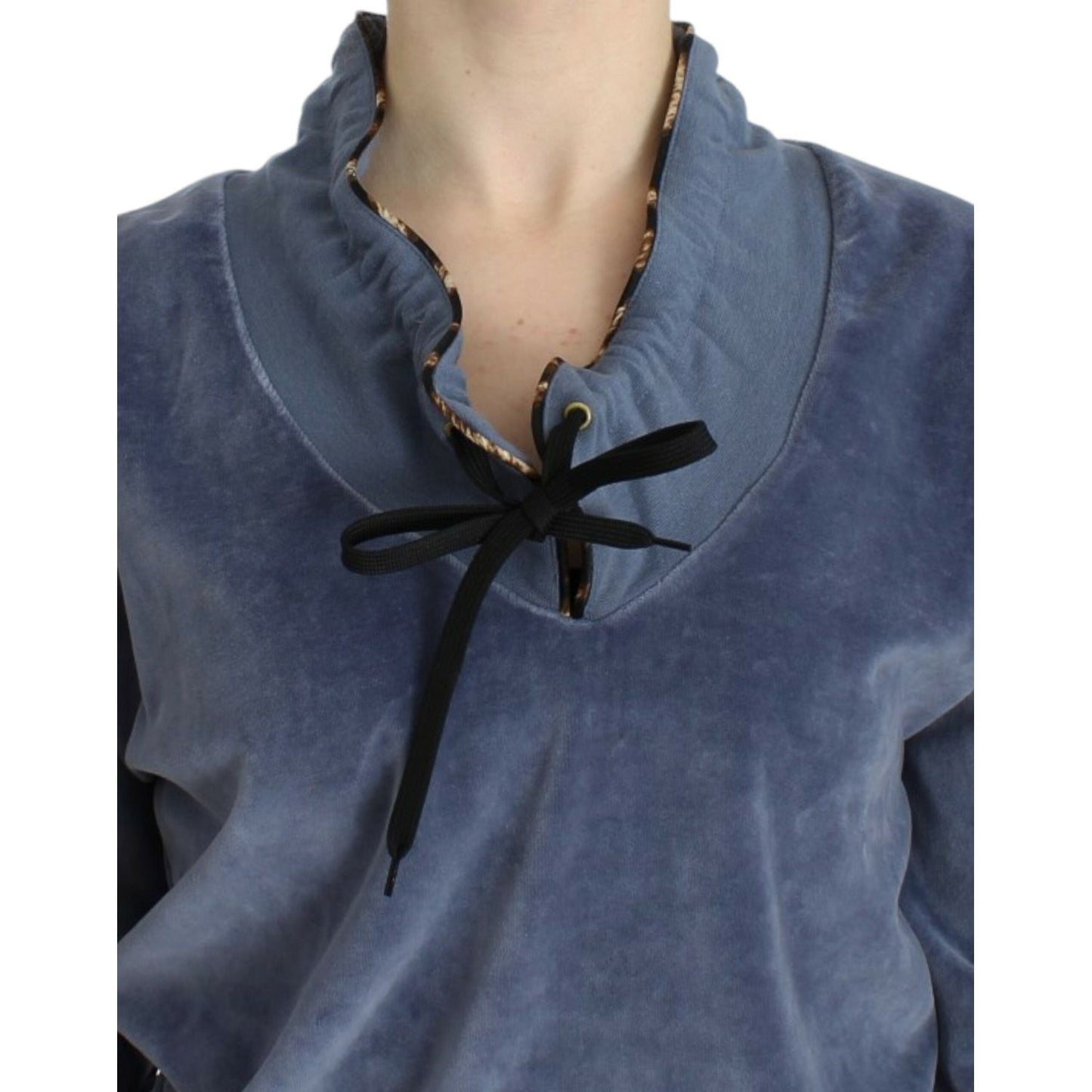 Cavalli Elegant Mock Sweater with Rhinestone Detail Cavalli Dark Slate Gray