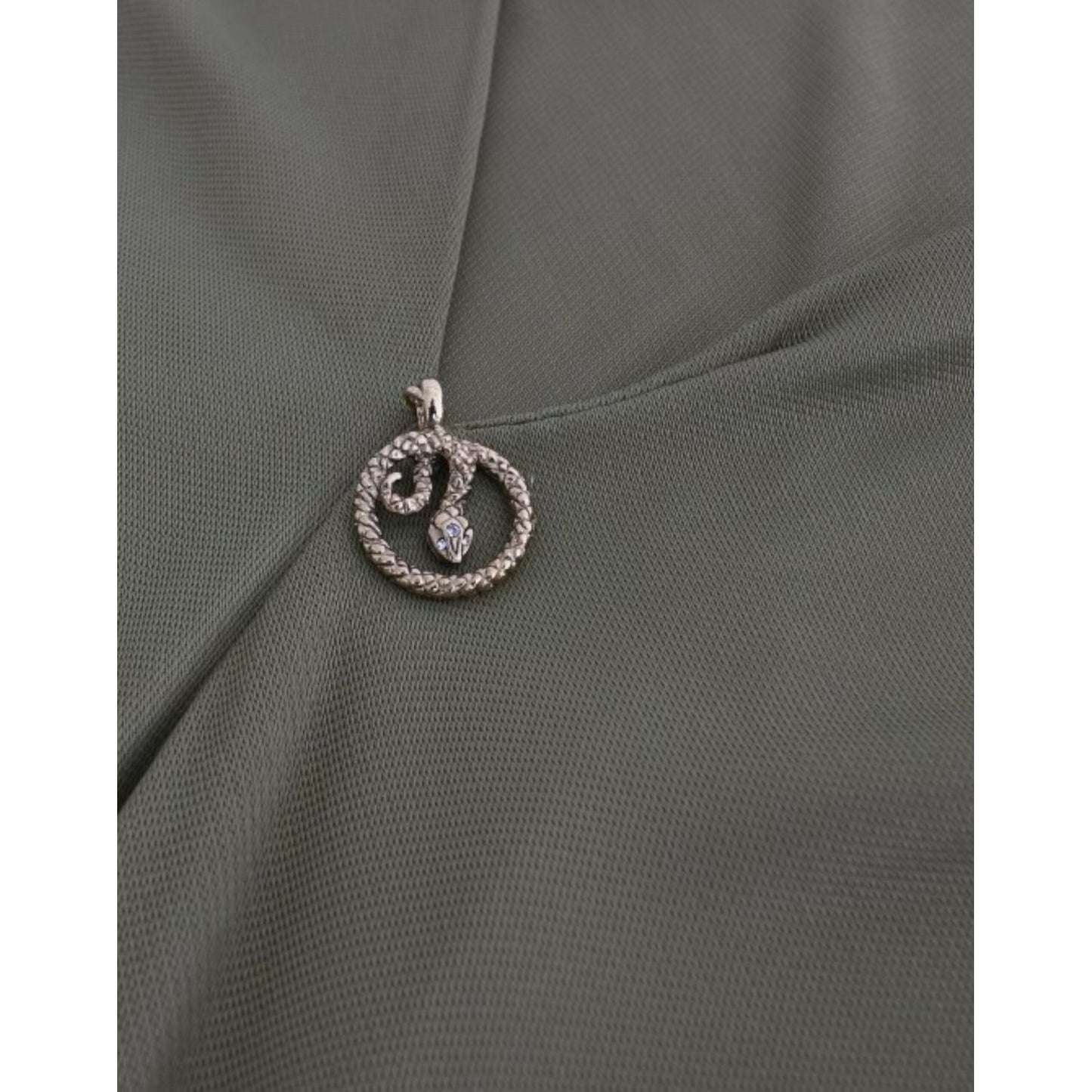 Cavalli Elegant Green Jersey Blouse with Gold Accents Cavalli Dim Gray