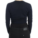 Cavalli Elegant Cropped Virgin Wool Cardigan Cavalli Black