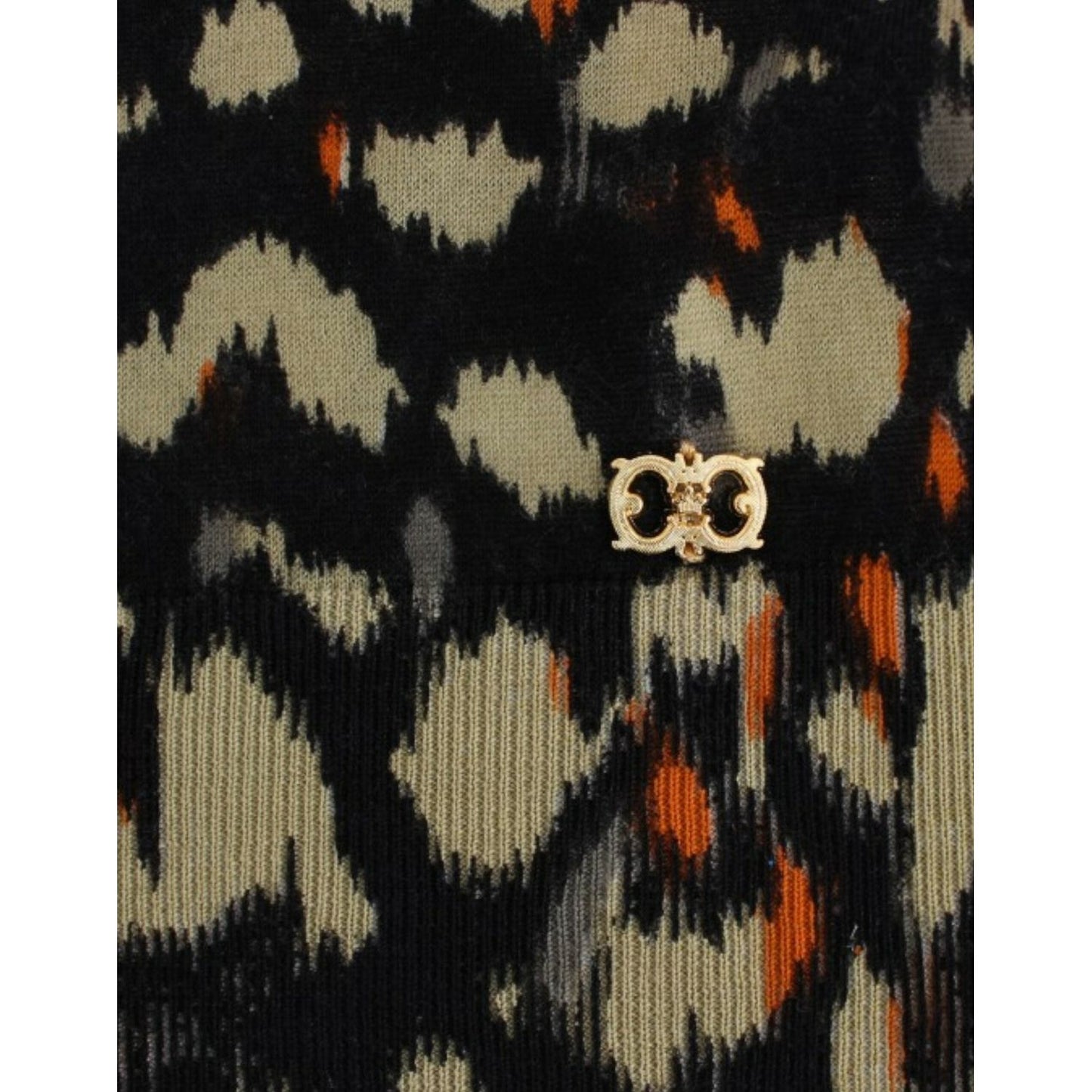 Cavalli Elegant Multicolor V-Neck Wool Jumper Cavalli Rosy Brown
