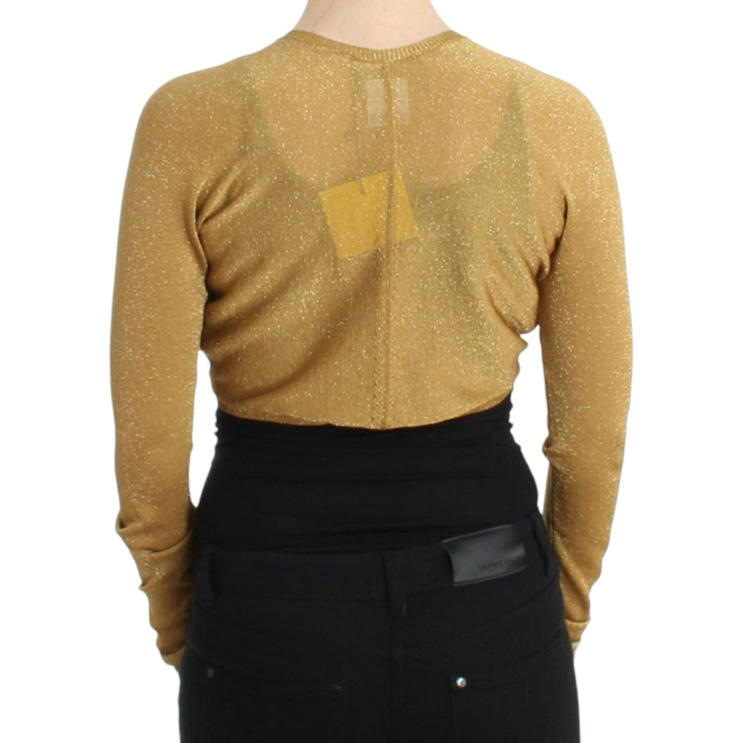 Cavalli Embellished Gold Shimmer Shrug Cavalli Dark Khaki