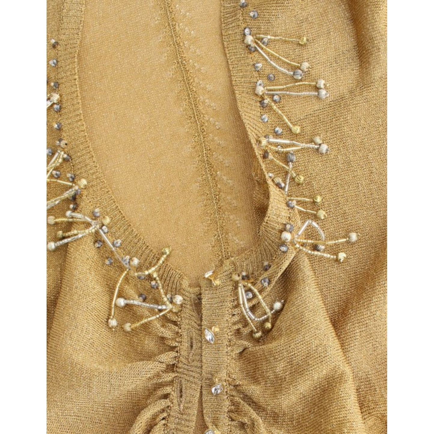 Cavalli Embellished Gold Shimmer Shrug Cavalli Dark Khaki