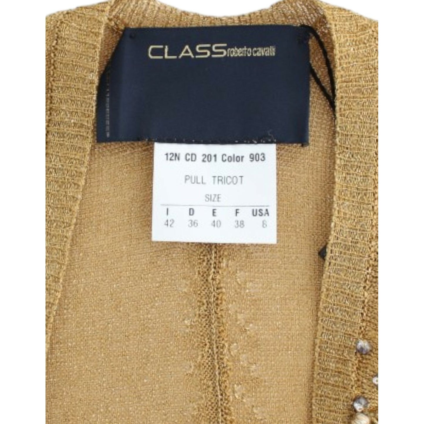 Cavalli Embellished Gold Shimmer Shrug Cavalli Dark Khaki