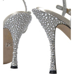 Dolce & Gabbana Dolce & Gabbana Elegant Crystal Embellished Heels Sandals LA10368-39 1728,67345645728,Dolce & Gabbana,EU36/US5.5,EU39/US8.5,EU40/US9.5,Material: 31% Silk 67% Viscose 2% Leather,New with tags,Sandals - Women - Shoes,Shoes,Silver,Women,Women