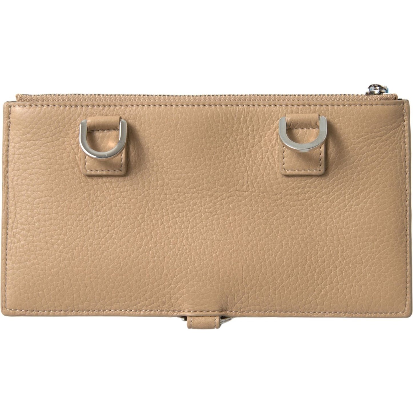 Dolce & Gabbana Elegant Beige Leather Wallet with Detachable Strap Dolce & Gabbana Rosy Brown