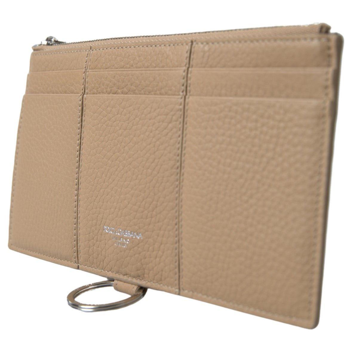 Dolce & Gabbana Elegant Beige Leather Wallet with Detachable Strap Dolce & Gabbana Rosy Brown