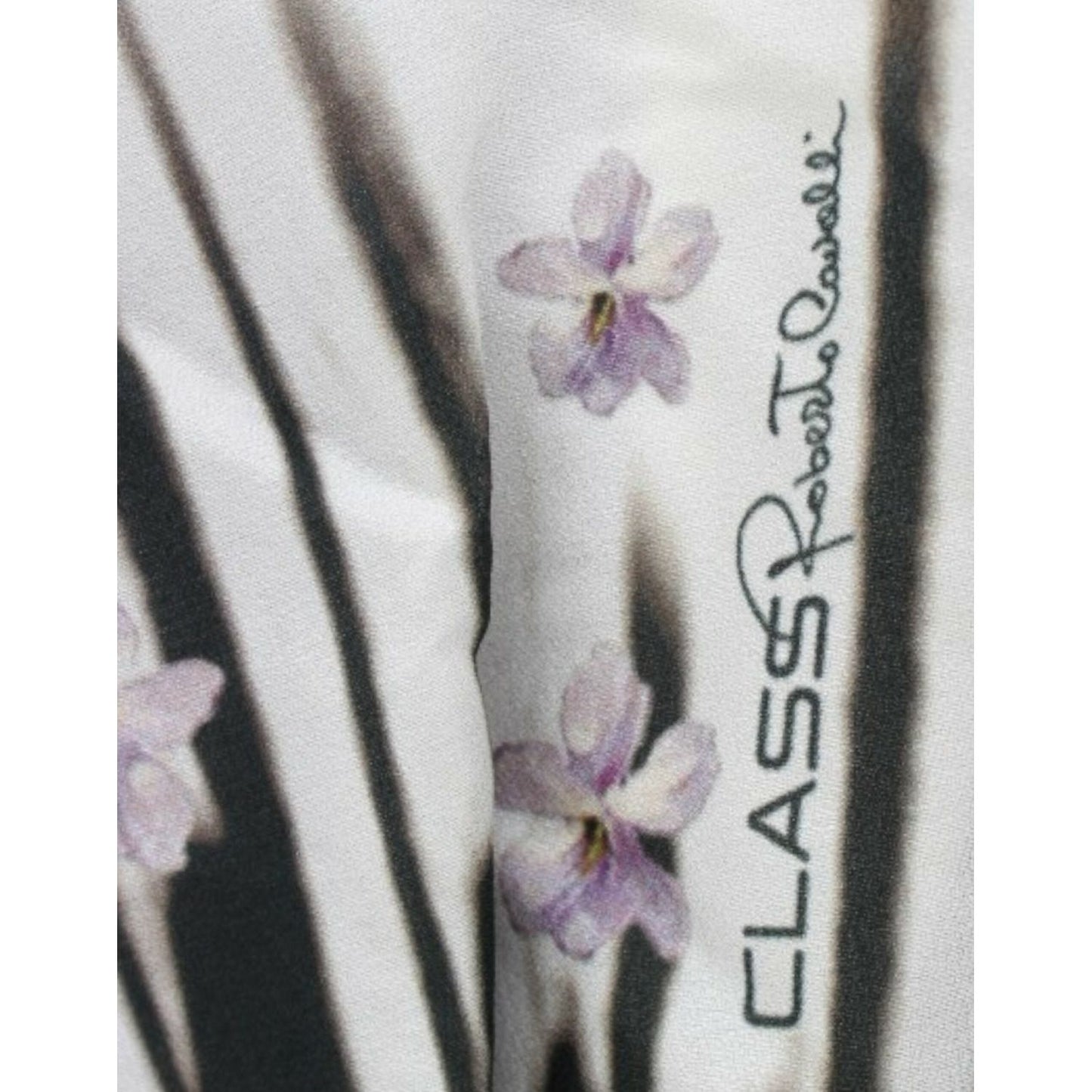 Cavalli Elegant Purple Floral Jersey Dress Cavalli Light Gray