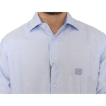 Cavalli Elegant Light Blue Italian Cotton Shirt Cavalli Gray