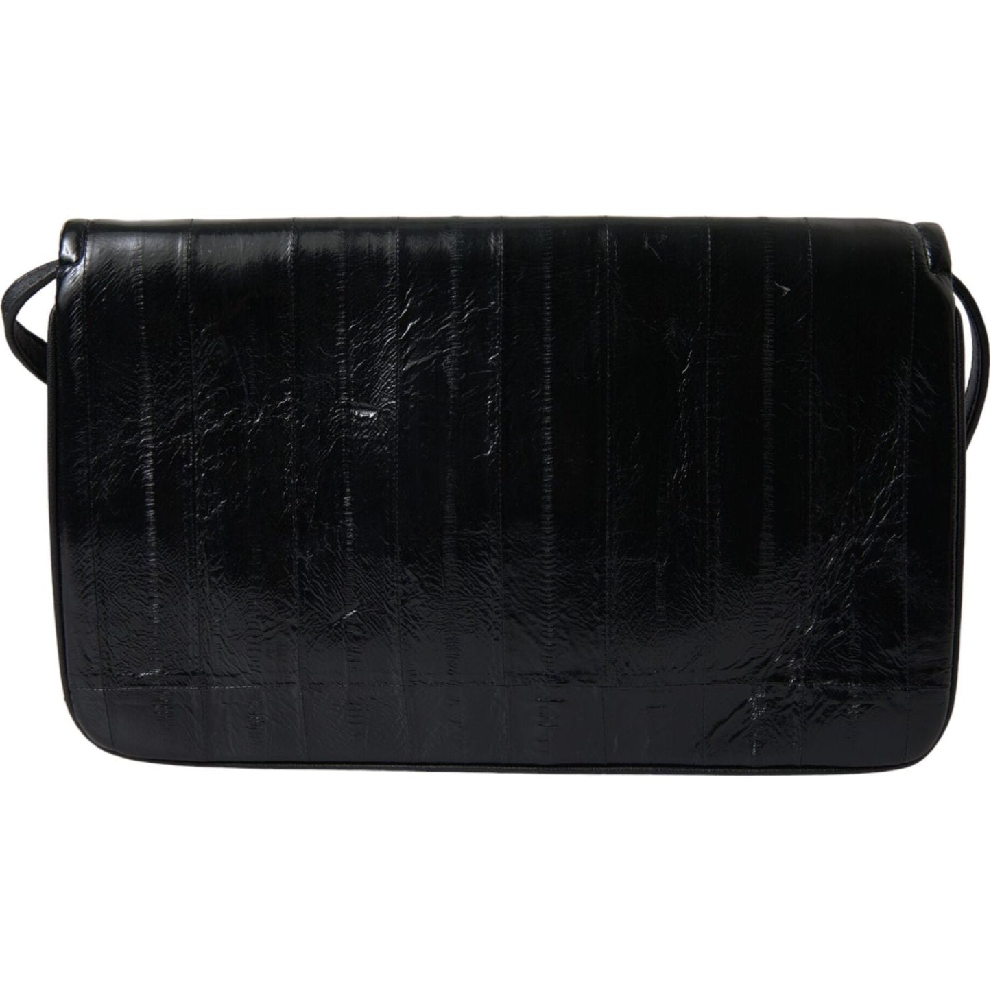 Dolce & Gabbana Elegant Eelskin Leather Shoulder Bag Dolce & Gabbana Black