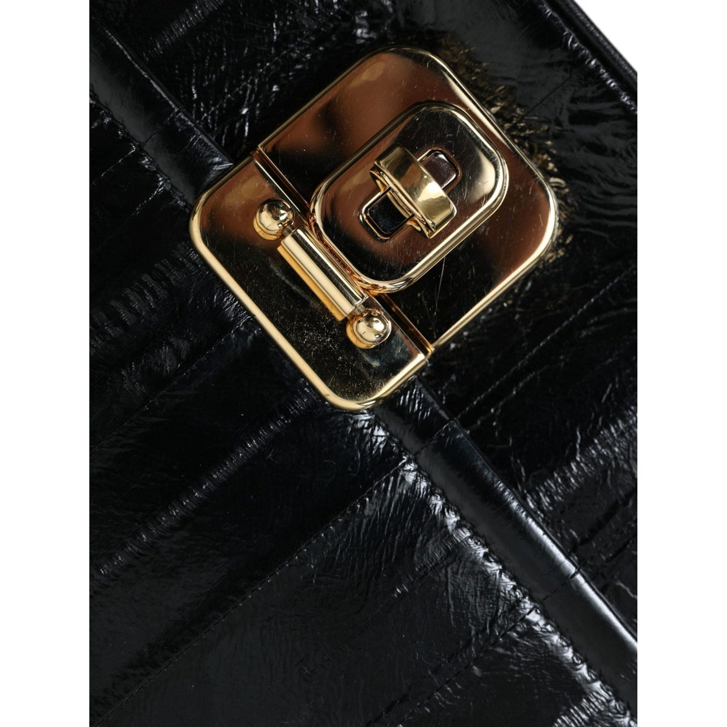 Dolce & Gabbana Elegant Eelskin Leather Shoulder Bag Dolce & Gabbana Black