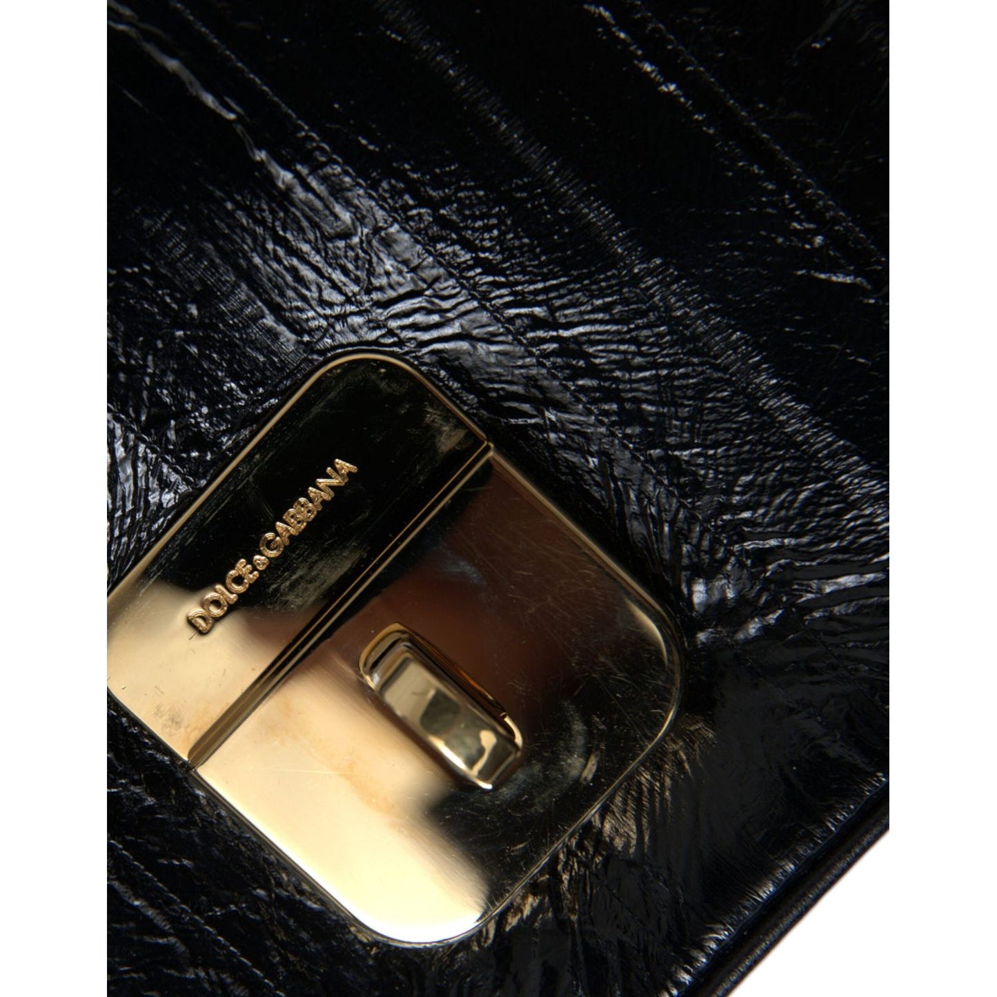 Dolce & Gabbana Elegant Eelskin Leather Shoulder Bag Dolce & Gabbana Black