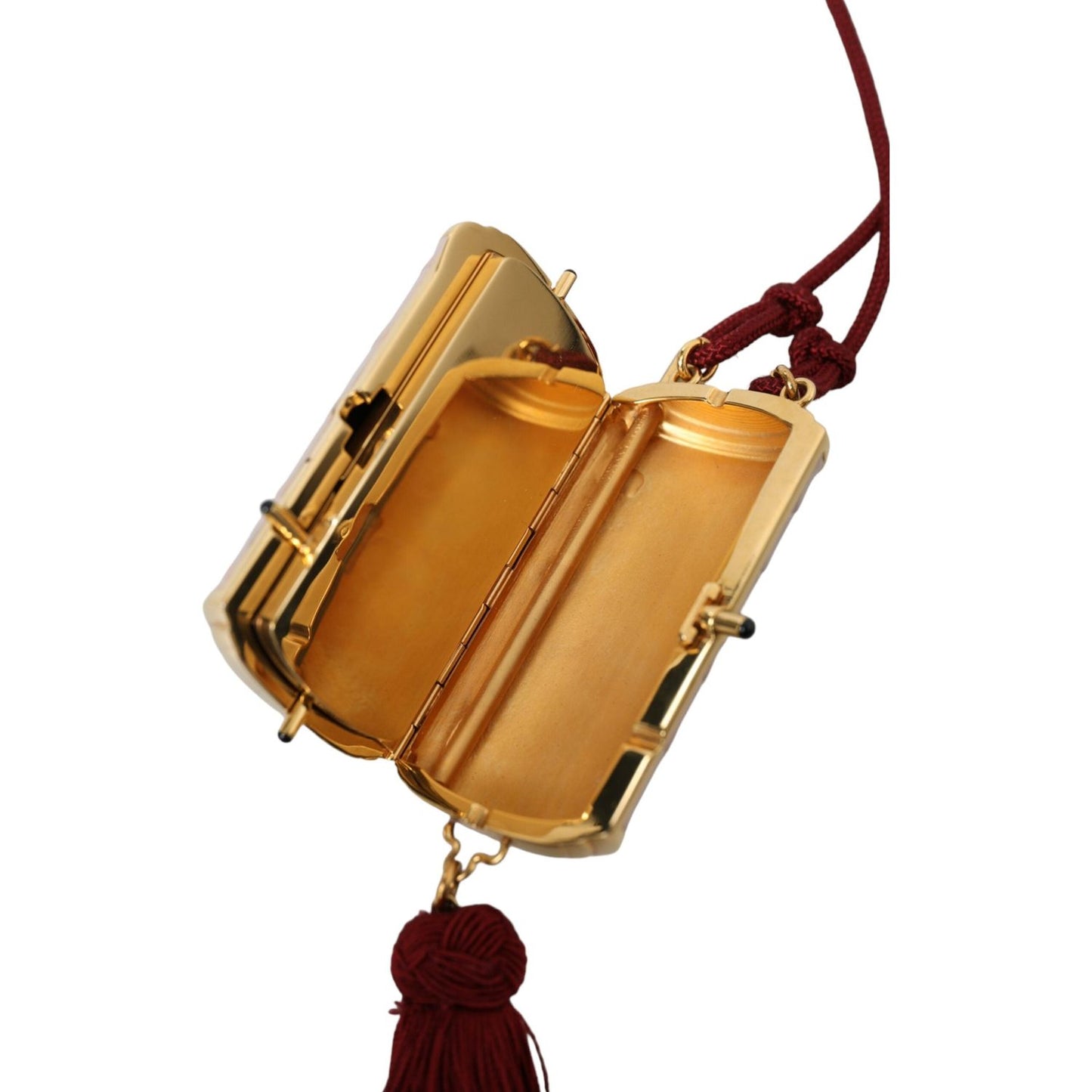 Dolce & Gabbana Exotic Pink Leather Mini Mirror Bag with Tassel Dolce & Gabbana Chocolate
